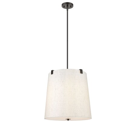 Z-Lite Weston Pendant, 5-Light, 18 In.W x 18 In.H, Matte Black/Cream 3502P18-MB